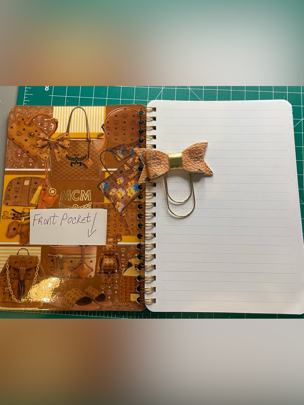 Orange/Brown Handmade 5X7 Notebook (gold pen not included)) - Picture 5 of 9
